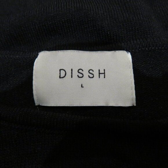 DISSH Monique Long Sleeve Knit Top in Black Cut Out Minimalist Evening - Size L - Picture 12 of 13